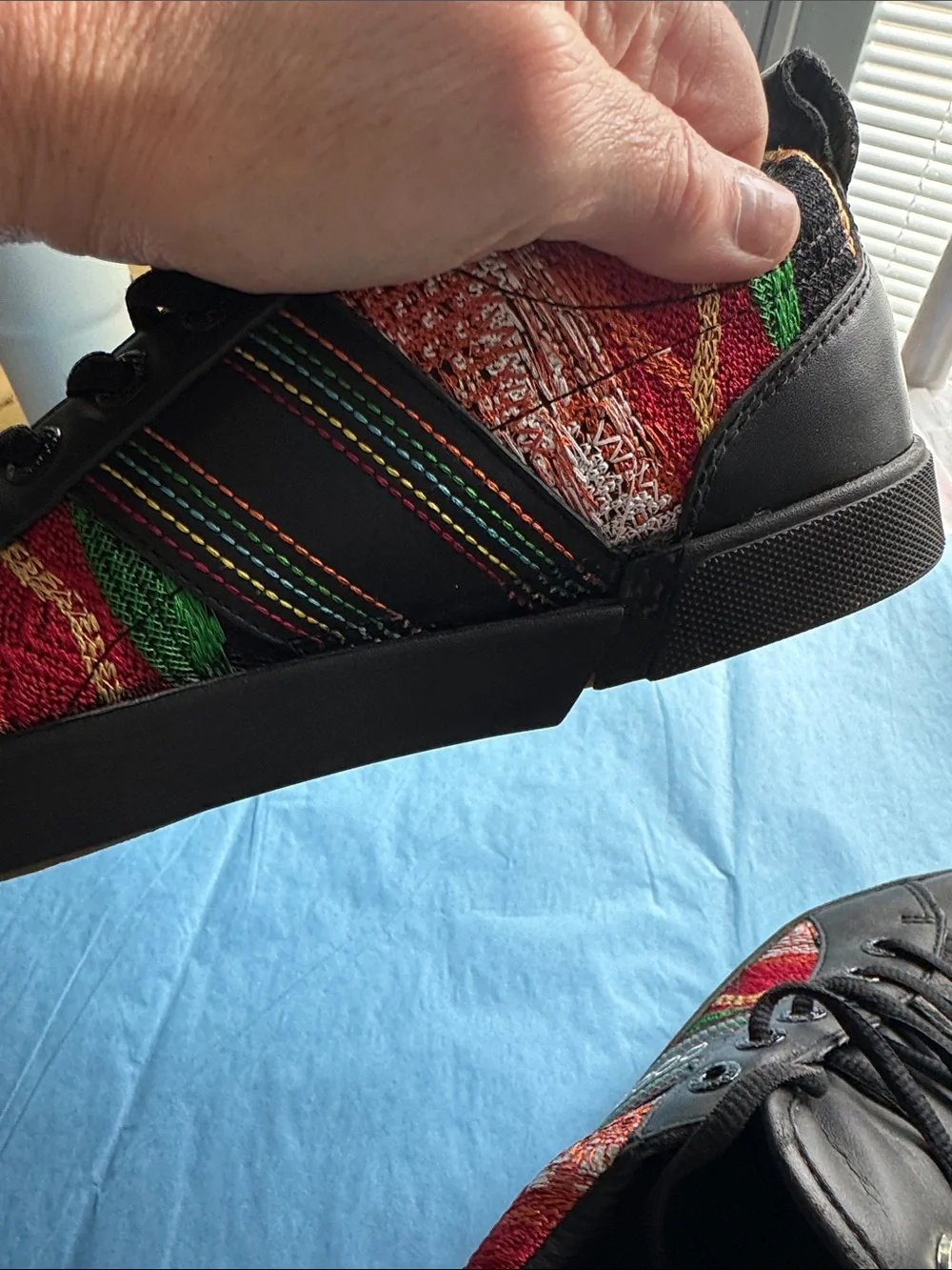 COOGI NWT Black Sneakers with Multicolor Woven Panels
